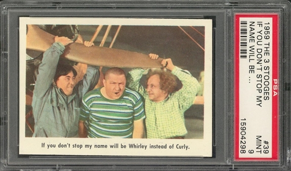 1959 Fleer "Three Stooges" #39 "If You Dont… " – PSA MINT 9